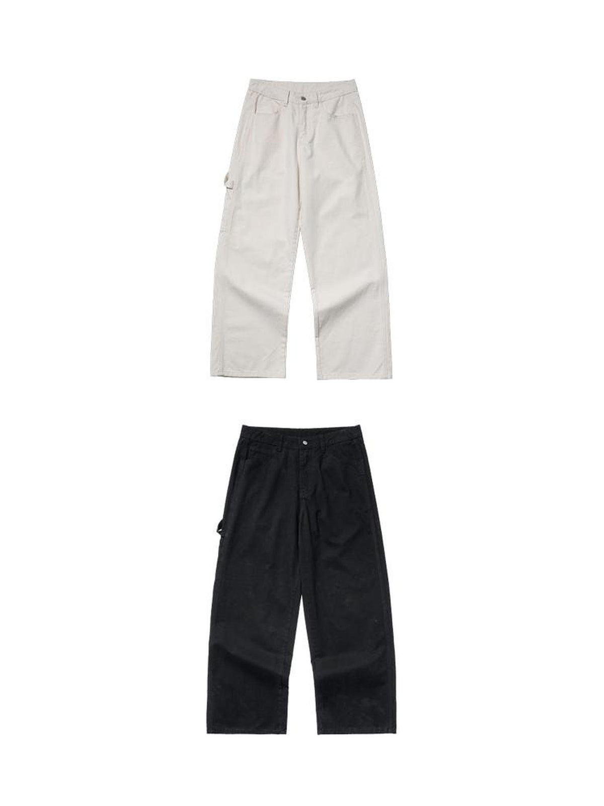 Country Moment 100% Cotton Breathable Loose Fit Pocket Midrise Casual Black Straight Pants