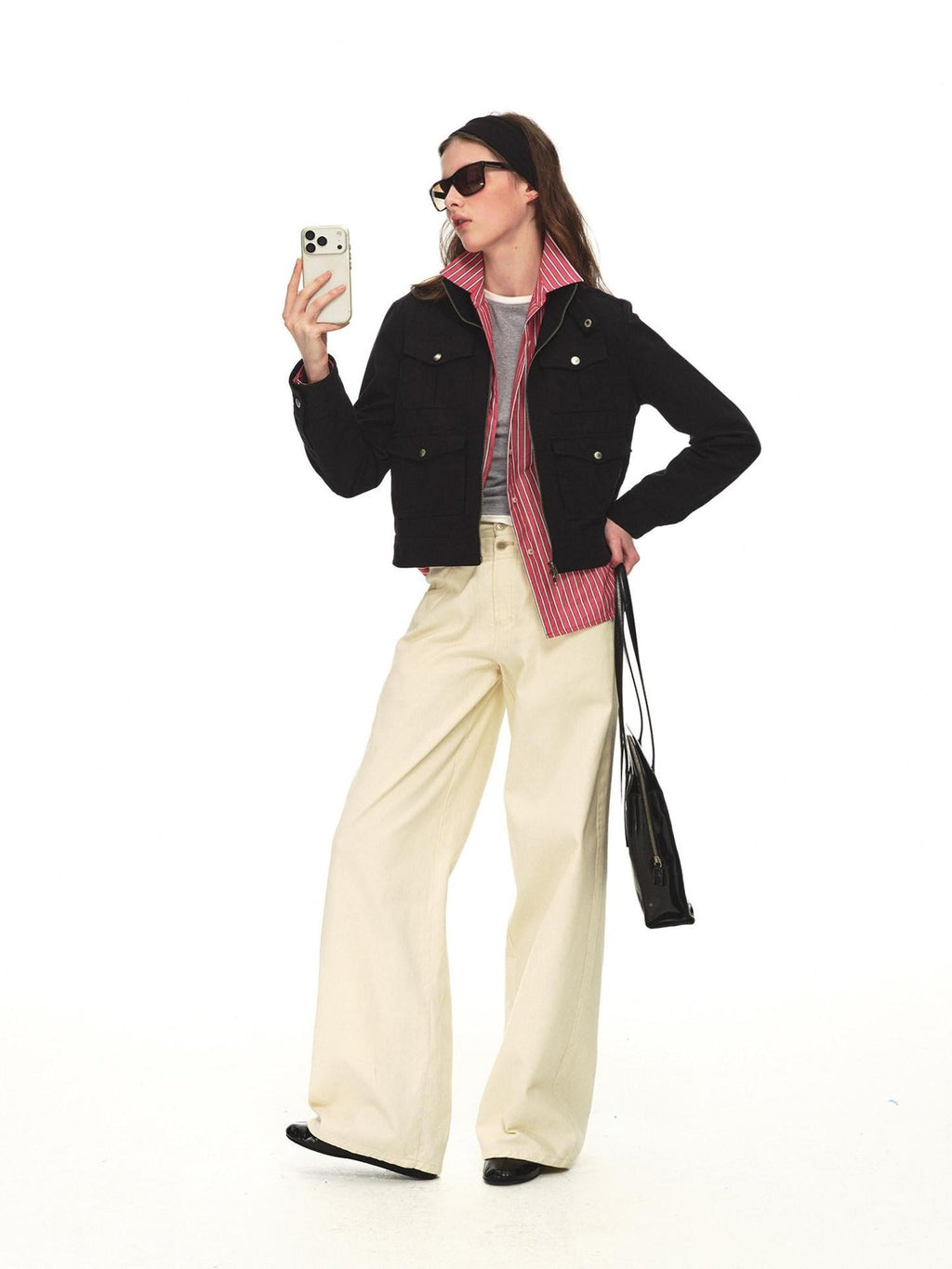 Country Moment Mid Rise Cotton Relaxed Patchwork Button Beige Stretch Straight Leg Jeans
