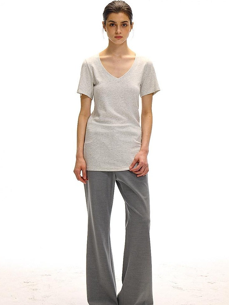 Country Moment Breathable Loose Street Sport Zip Fly Women Solid Gray Straight Pants