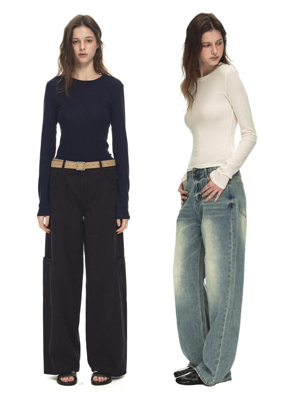 Country Moment Breathable Lyocell Wool Slim Crewneck Commuter Casual Long Sleeve T-Shirts