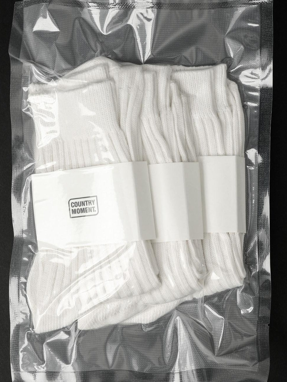 Country Moment Thermal Cotton Mid Calf Minimalist Solid White Couples Regular Fit 3 Pack Socks