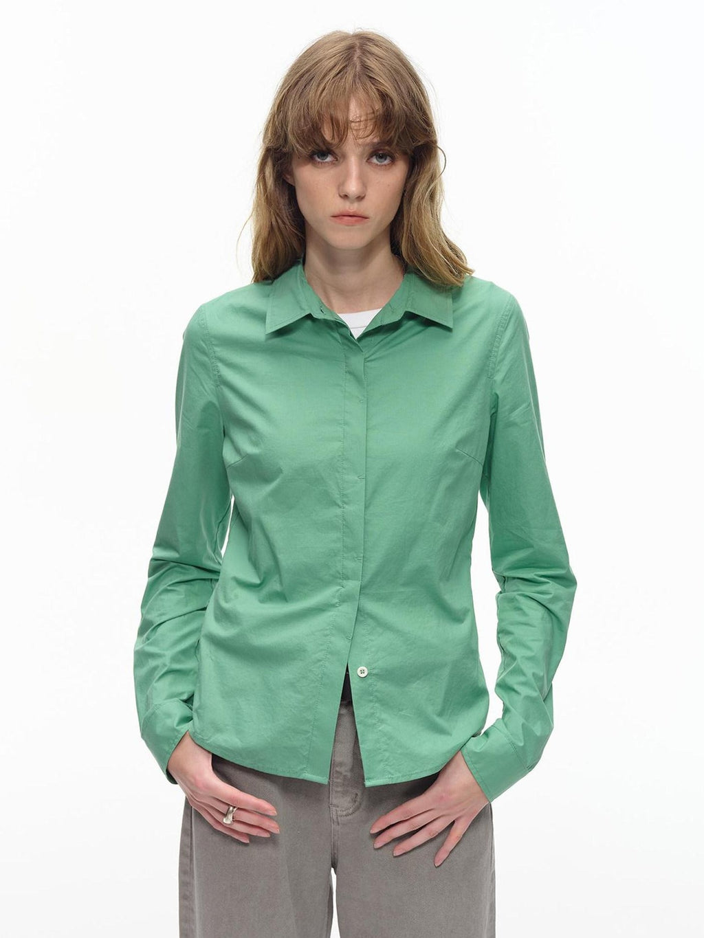 Country Moment Breathable Modal Cotton Slim Fit Casual Button Front Lapel Womens Shirts
