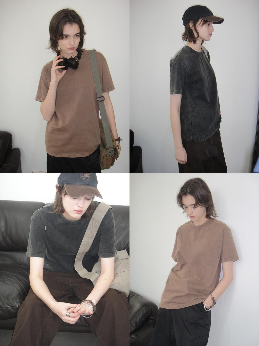 Country Moment Soft 100% Cotton Distressed Loose Fit Crew Neck Short Sleeve T-Shirts