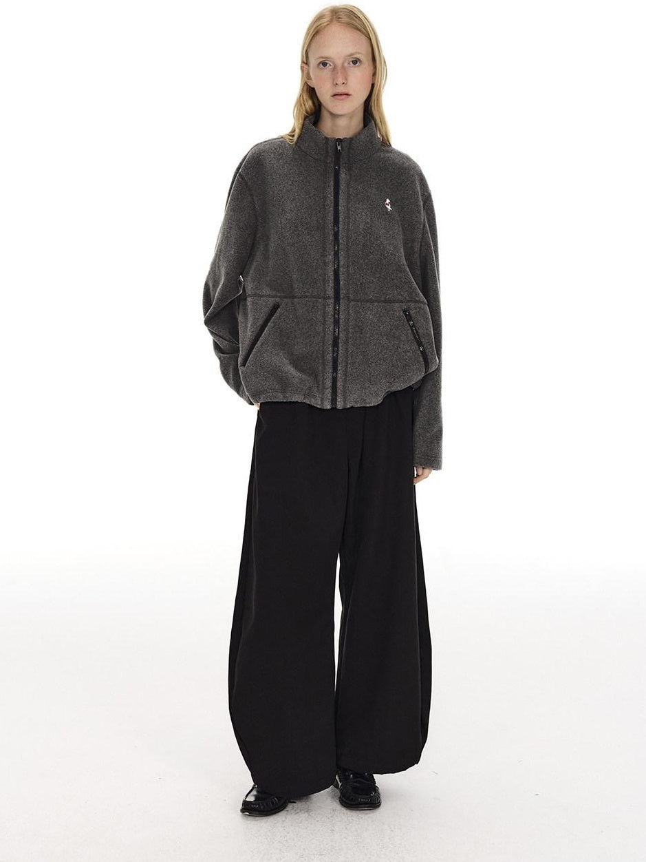 Country Moment Warm Embroidered Zipper Oversized Relaxed Unisex Casual Polyester Sweatshirt
