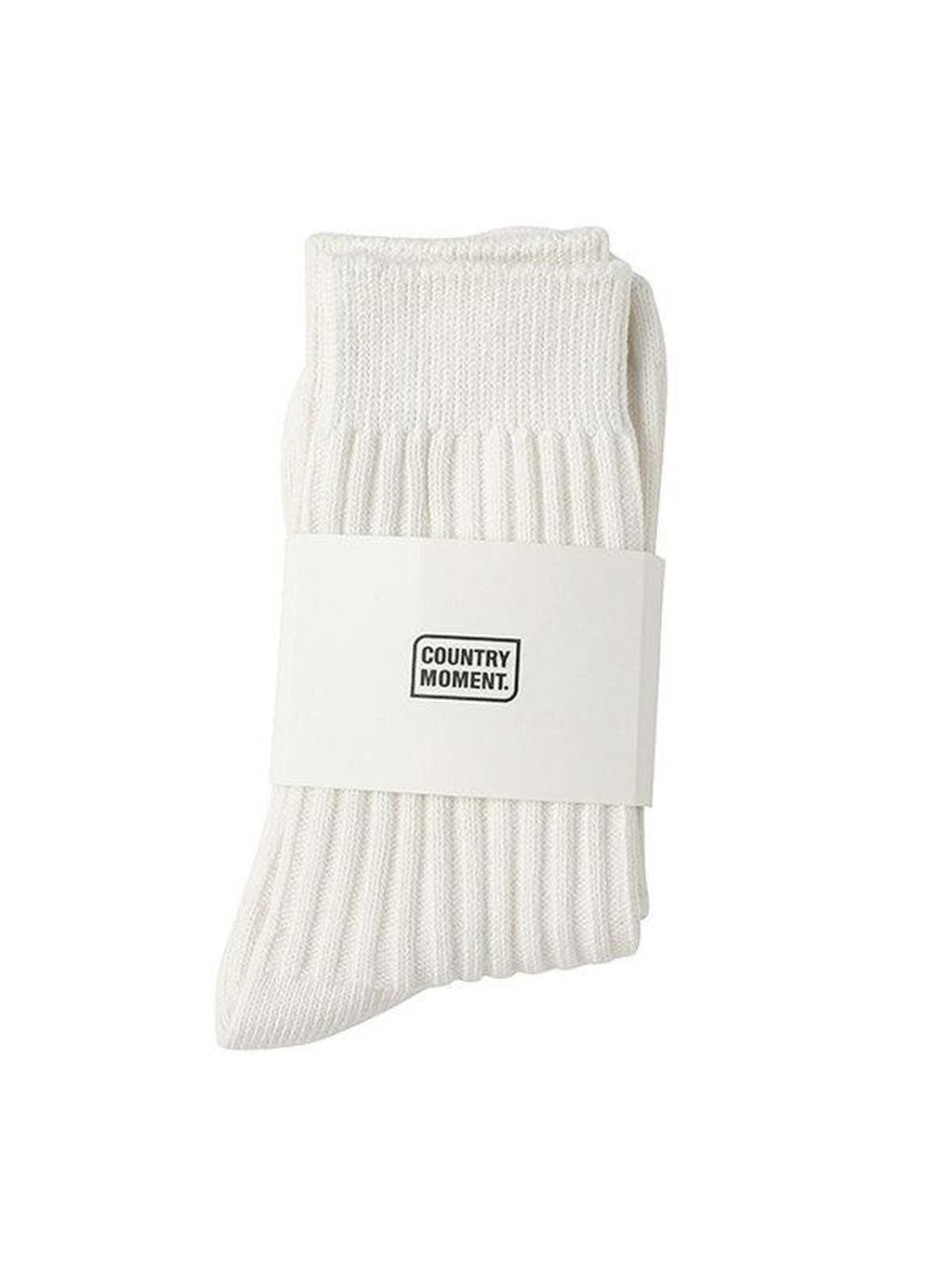 Country Moment Thermal Cotton Mid Calf Minimalist Solid White Couples Regular Fit 3 Pack Socks