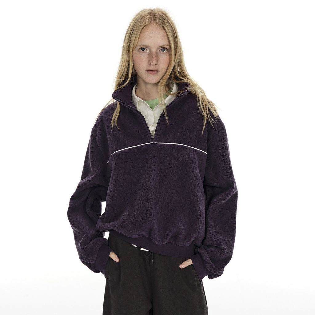 Country_Moment_Warm_Fleece_Short_Zip_Stand_Collar_Colorblock_Loose_Fit_Unisex_Purple_Sweatshirt_MISSTT