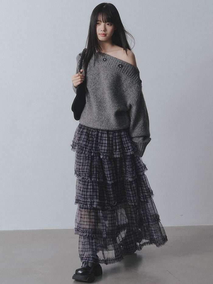 DDGIRL studio Breathable Lined Ruffle Pleated Panel High Waist A Line Youth Casual Maxi Skirts