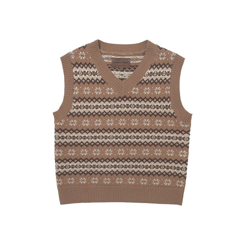 Country_Moment_Pure_Wool_V-neck_Striped_Vest_Office_Layering_Buttonless_Dusty_Camel_Sweaters_MISSTT