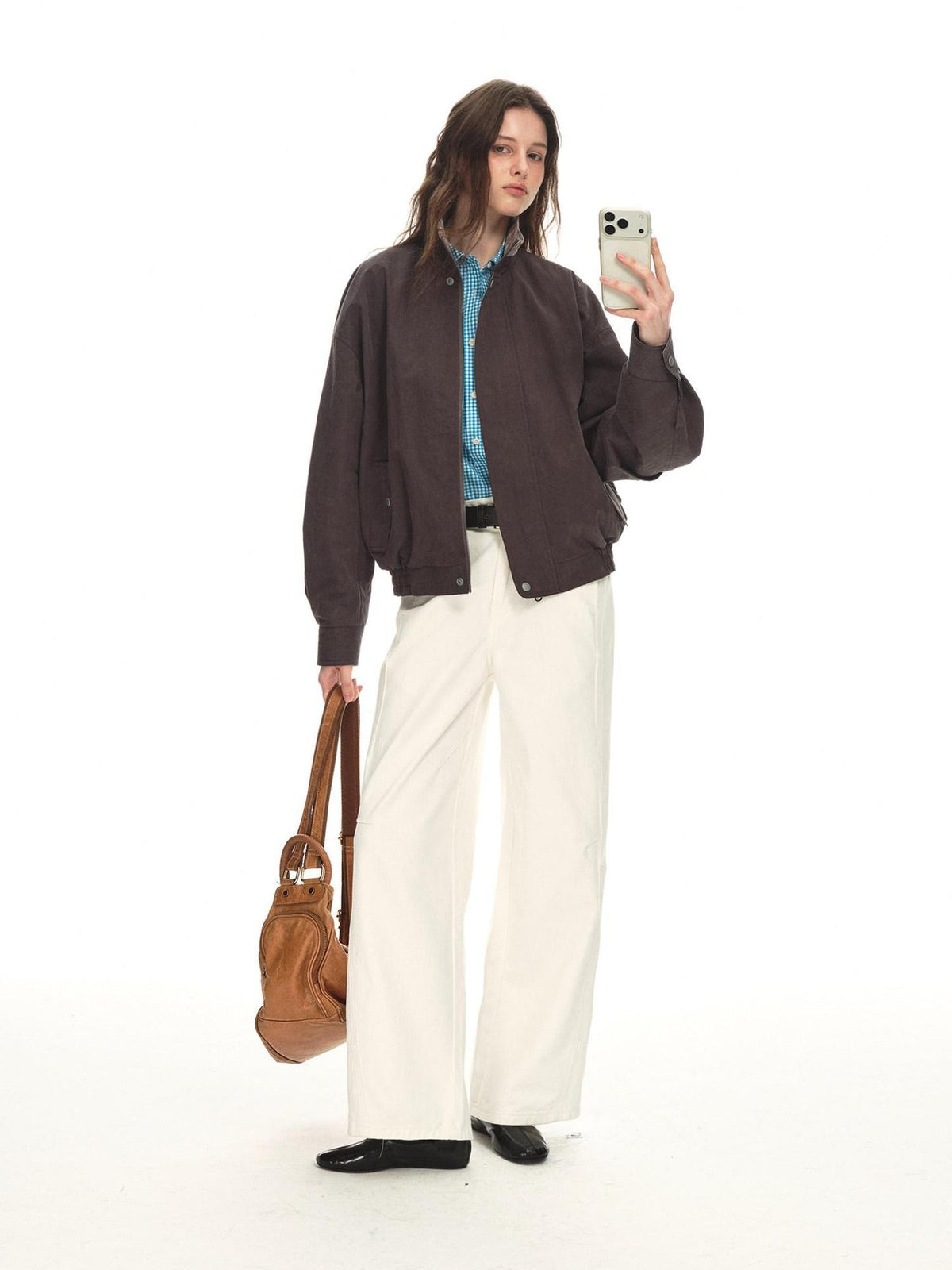 Country Moment Breathable Cotton Relaxed Natural Waist Casual Daily White Wide Leg Pants