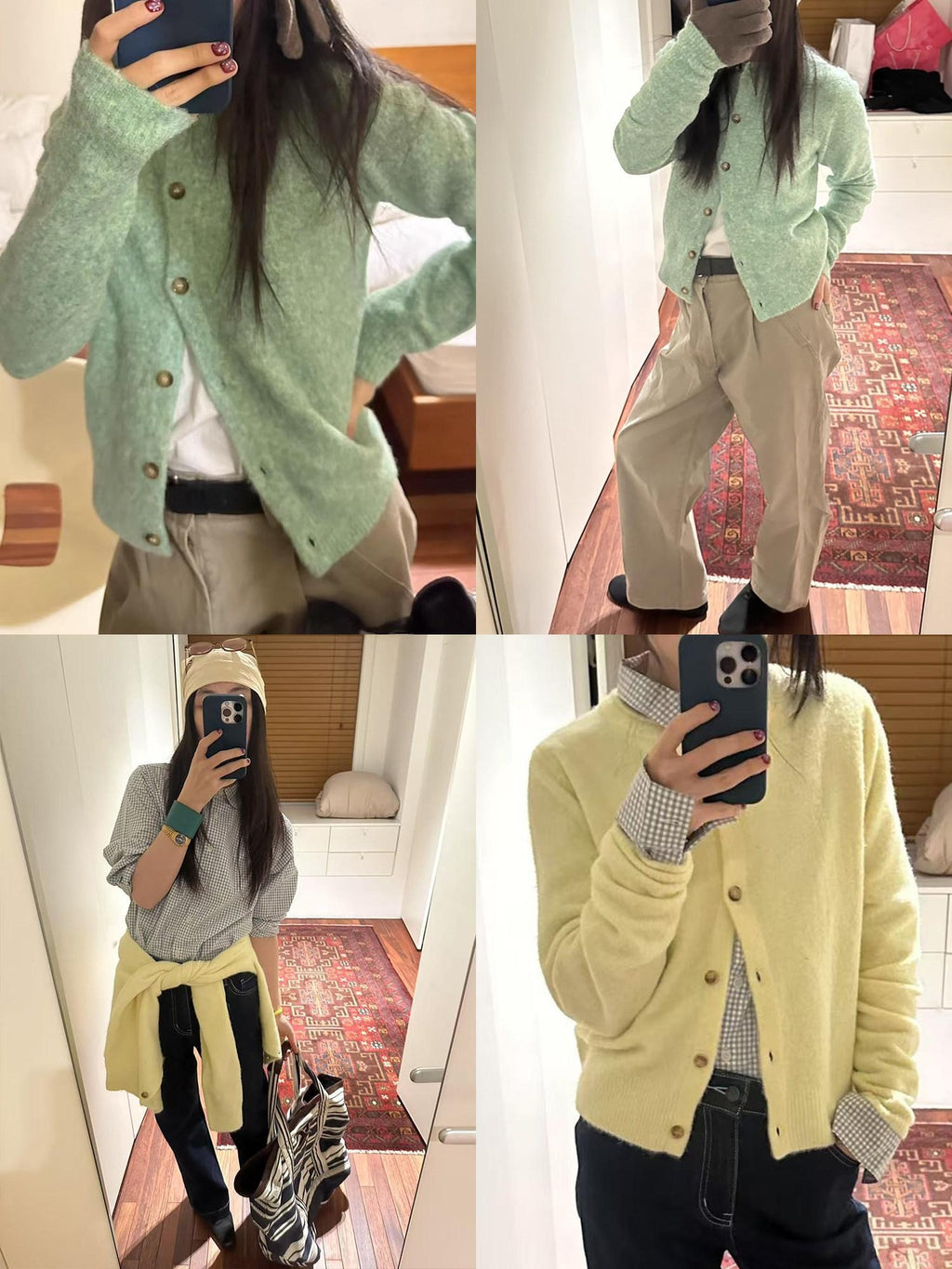 Country Moment Soft Slim Casual Buttoned Crewneck Knit Warm Long Sleeve Women Cardigans
