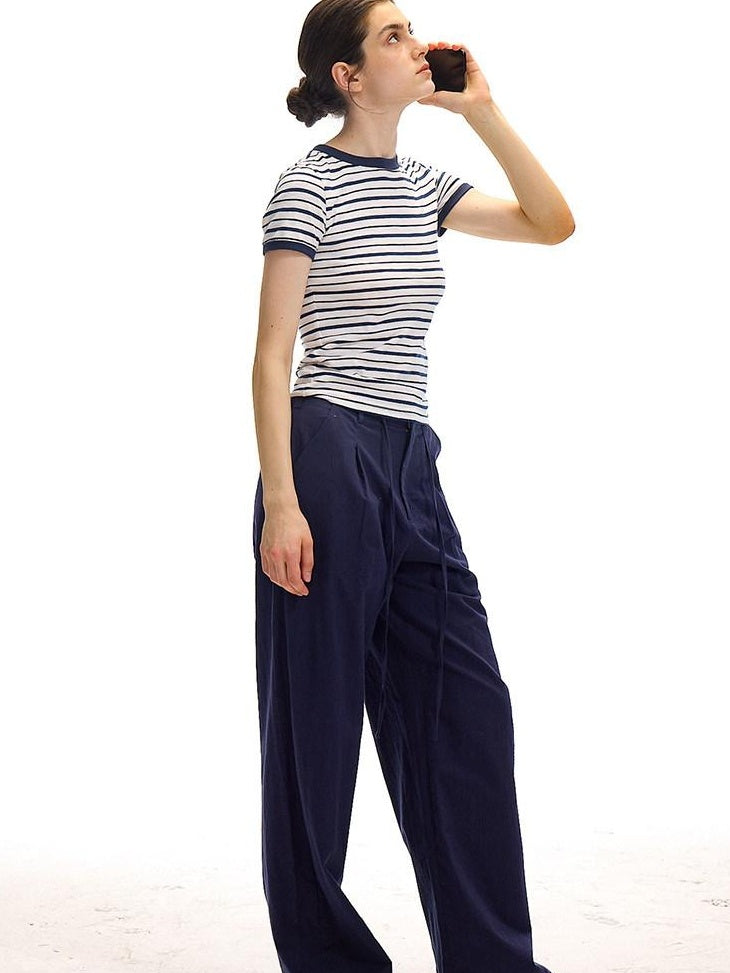 Country Moment Moisture Wicking Bamboo Cotton Slim Fit Striped Men Short Sleeve T-Shirts