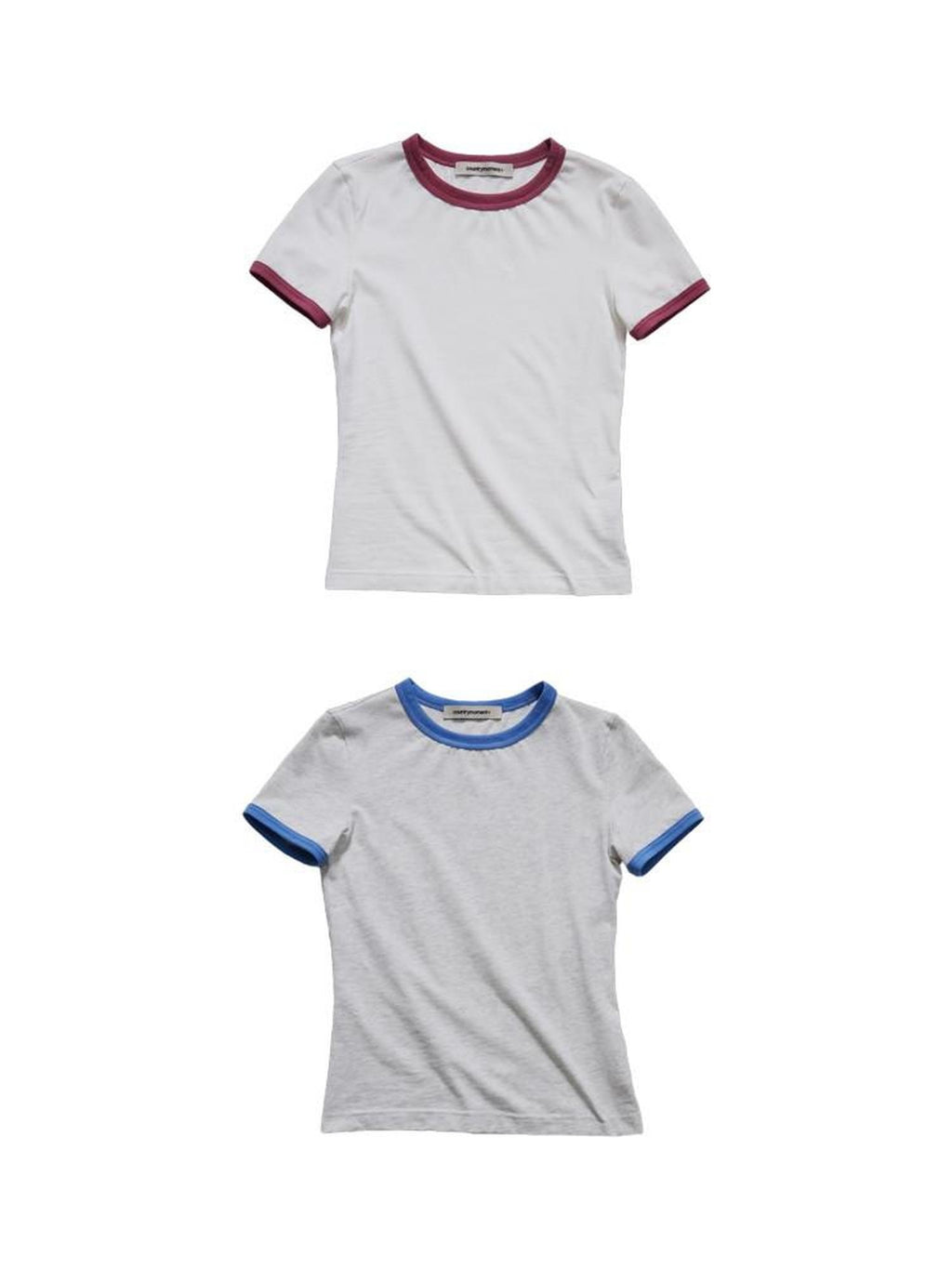 Country Moment 100% Cotton Ribbed Crew Neck Moisture Wicking Two Tone Short Sleeve T-Shirts
