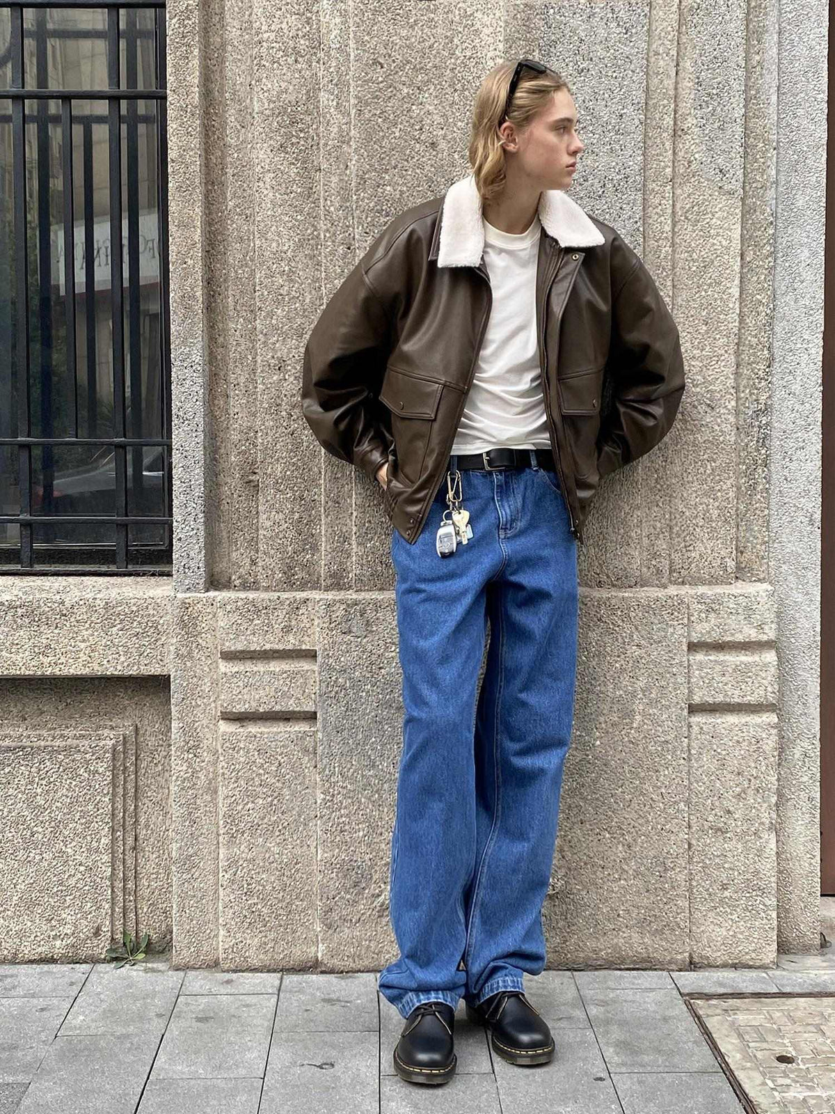 Country Moment Mid Rise Pure Cotton American Loose Straight Dark Blue Teen Straight Leg Jeans