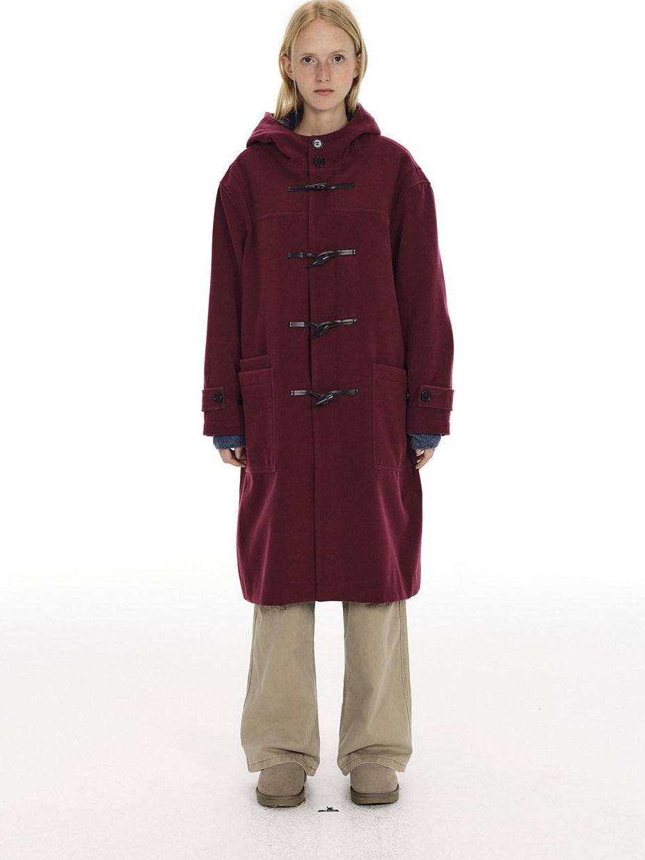Country Moment Warm Hooded Relaxed Fit Horn Toggle Midlength Youth Collegiate Red Long Coats