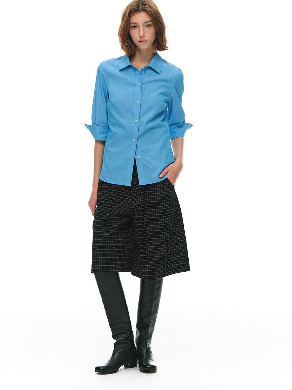 Country Moment 100 Percent Cotton Plaid Mid Rise American Casual Citywalk Mid-Length Shorts