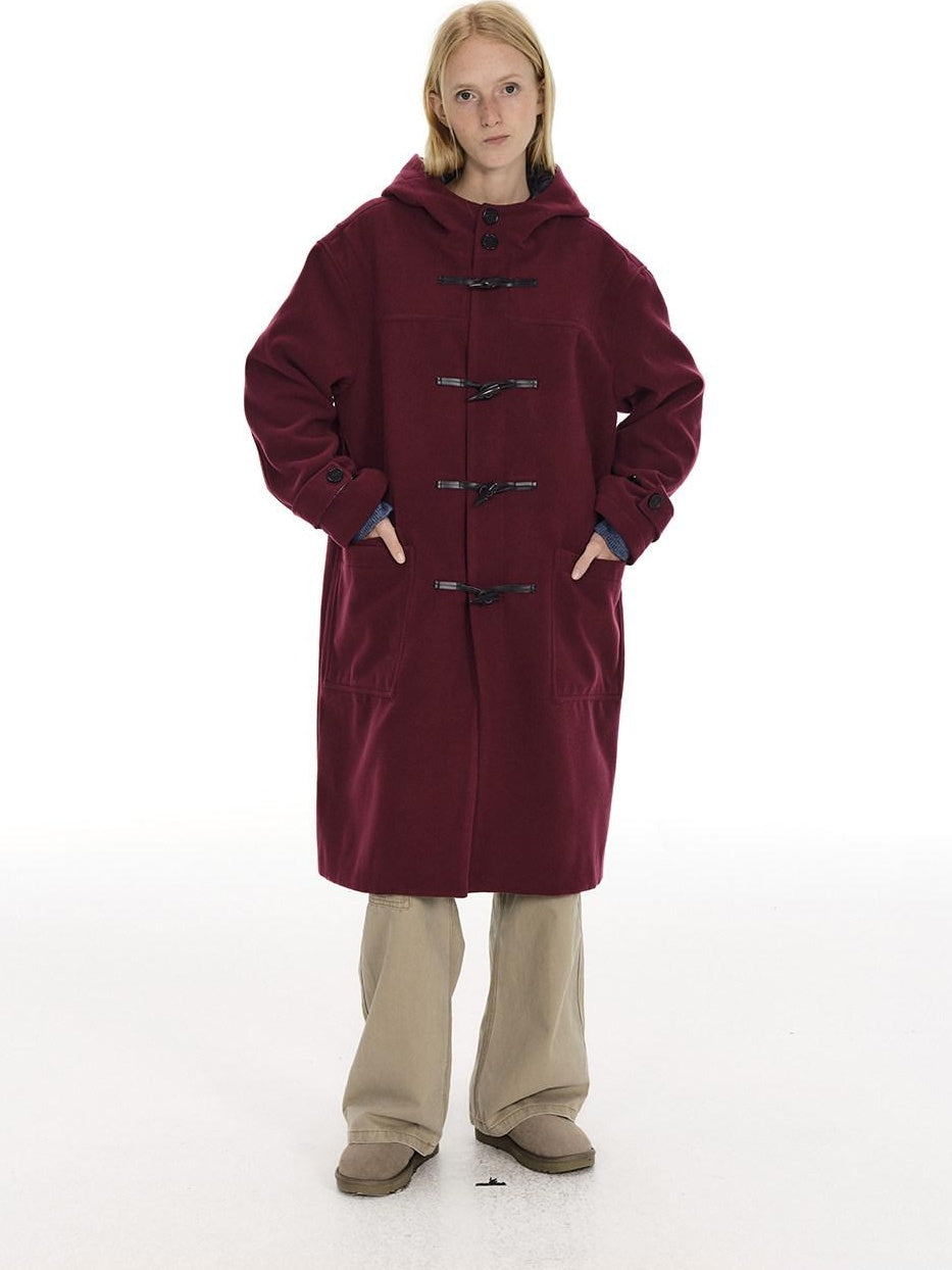 Country Moment Warm Hooded Relaxed Fit Horn Toggle Midlength Youth Collegiate Red Long Coats