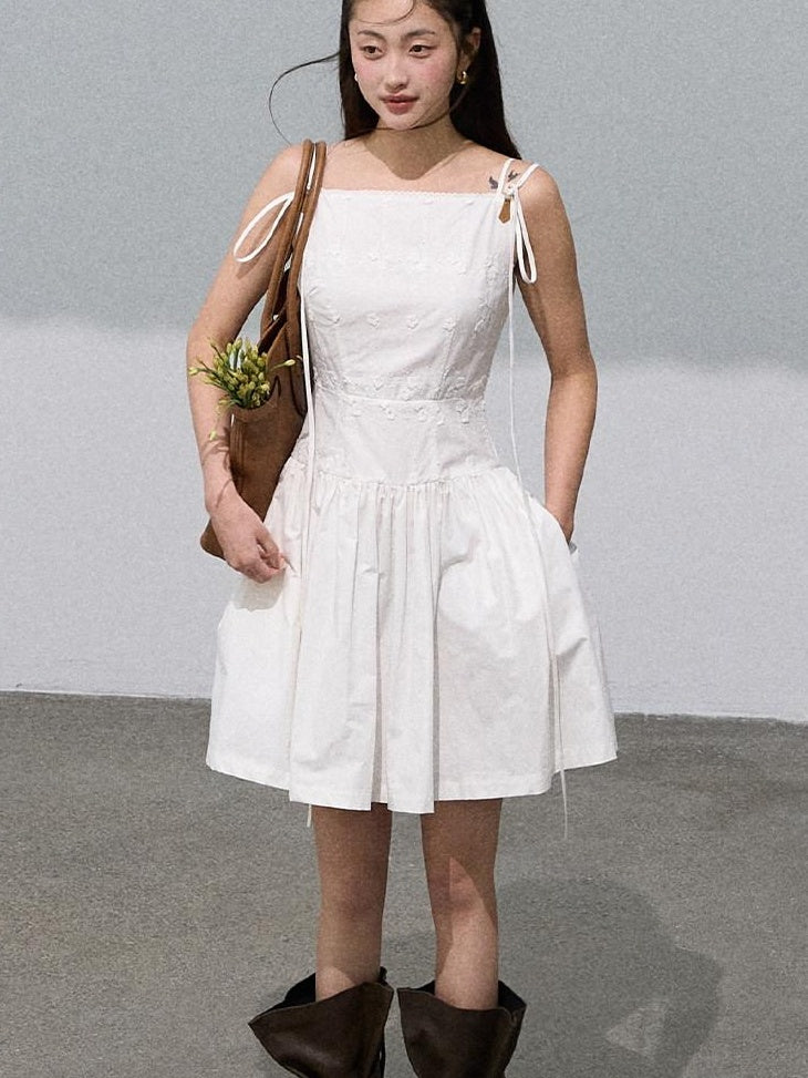 7 OAKMOO Embroidered 100% Cotton Girlish Camisole Sleeveless Casual Women Midi Dresses
