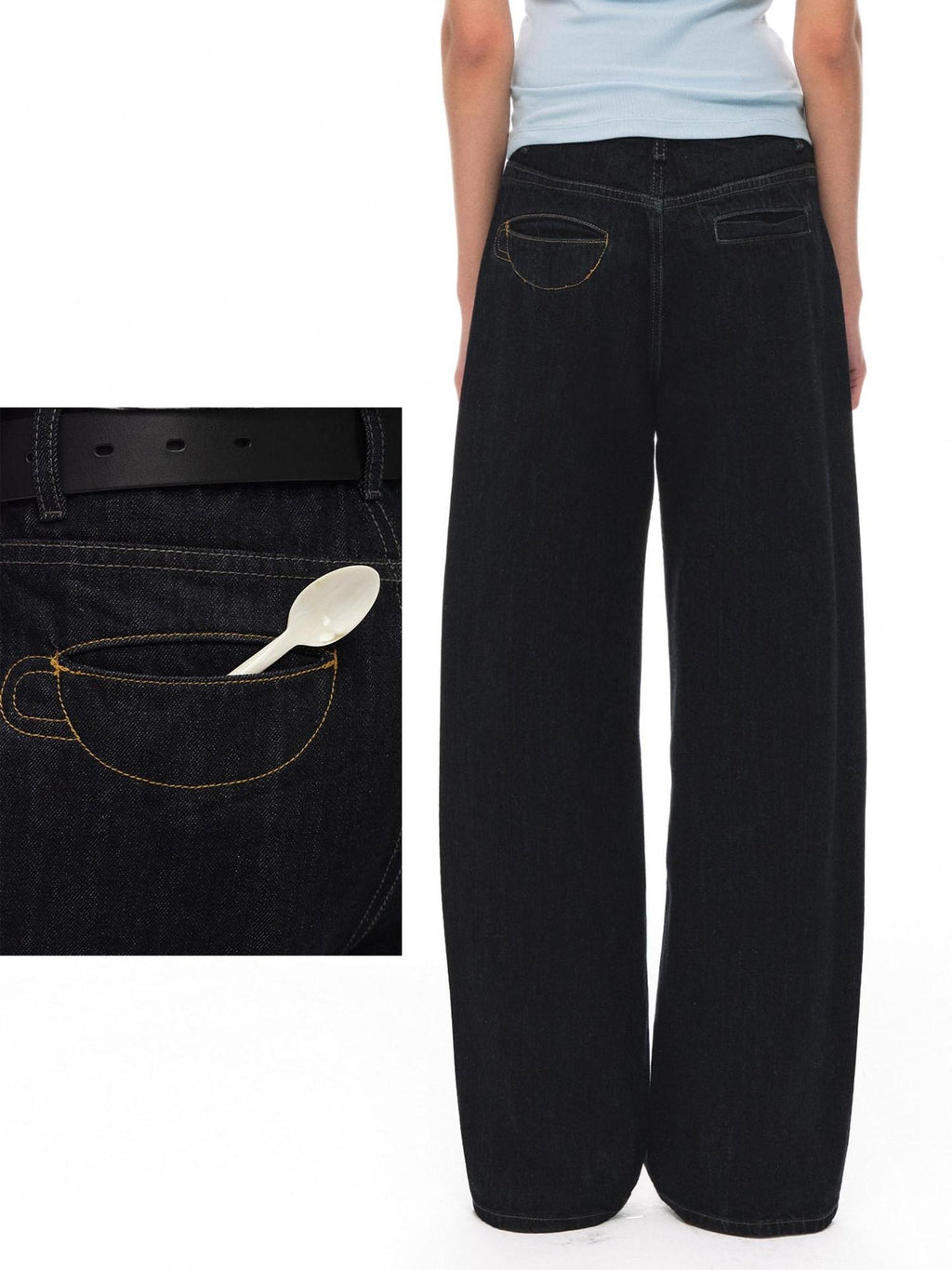 Country Moment Breathable Cotton Embroidered Midrise Unisex Relaxed Deep Blue Straight Leg Jeans
