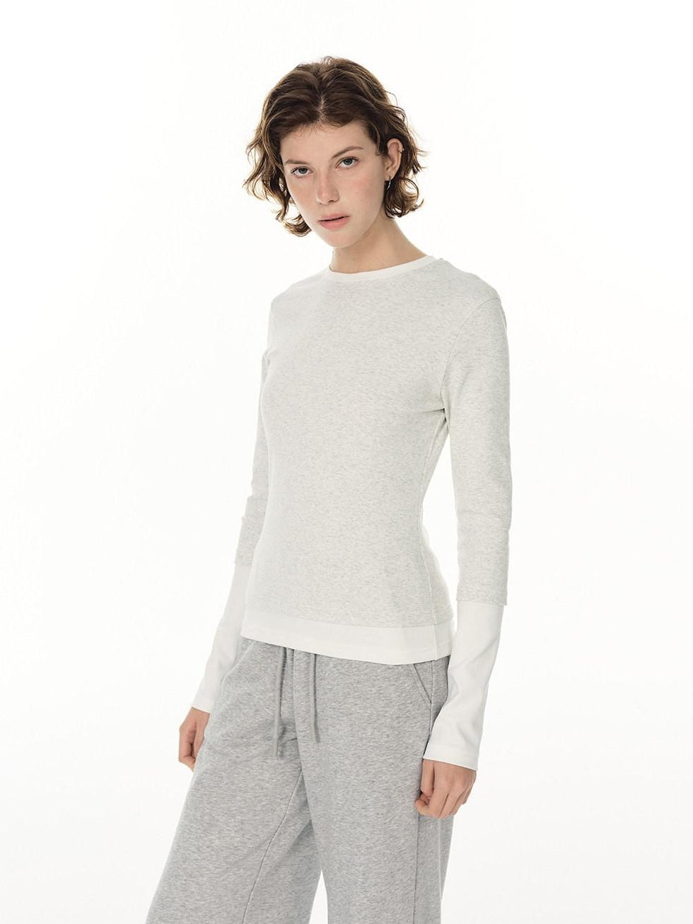 Country Moment Breathable Cotton Colorblock Slim Fit Women Crew Neck Long Sleeve T-Shirts