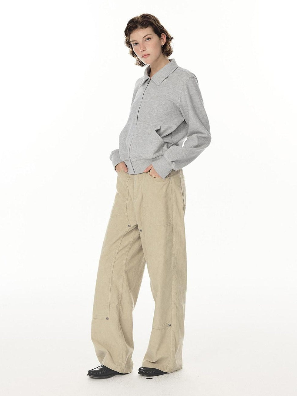 Country Moment Soft 100 Percent Cotton Loose Straight Leg Mid Rise Casual Mens Cargo Pants