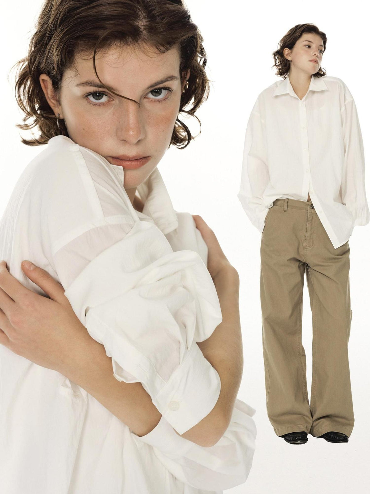 Country Moment Soft Lyocell Nylon Loose Fit Button Down Unisex Long Sleeve Shirts
