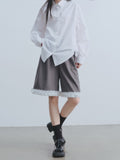 DDGIRL_studio_High_Waist_Wide_Leg_Workwear_For_Women_Grey_Polyester_Stretch_Mid-Length_Shorts_MISSTT