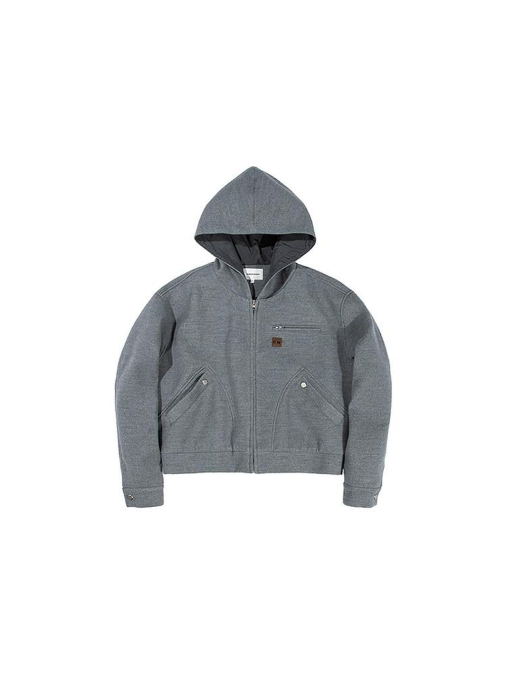 Country Moment Cozy Lightweight Hooded Loose Fit Short Grey Youthful Casual Kids Puffer Jackets