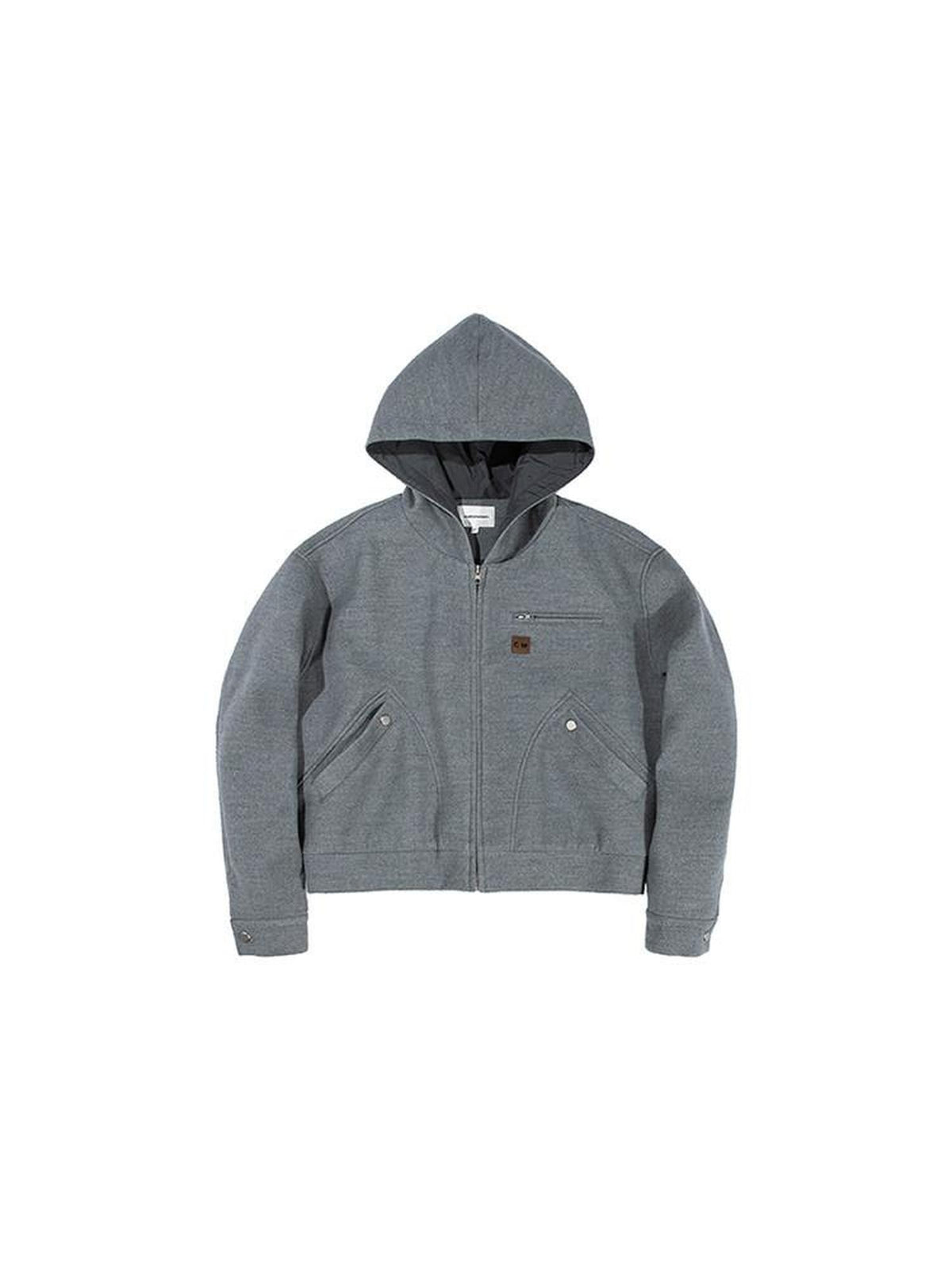 Country Moment Cozy Lightweight Hooded Loose Fit Short Grey Youthful Casual Kids Puffer Jackets