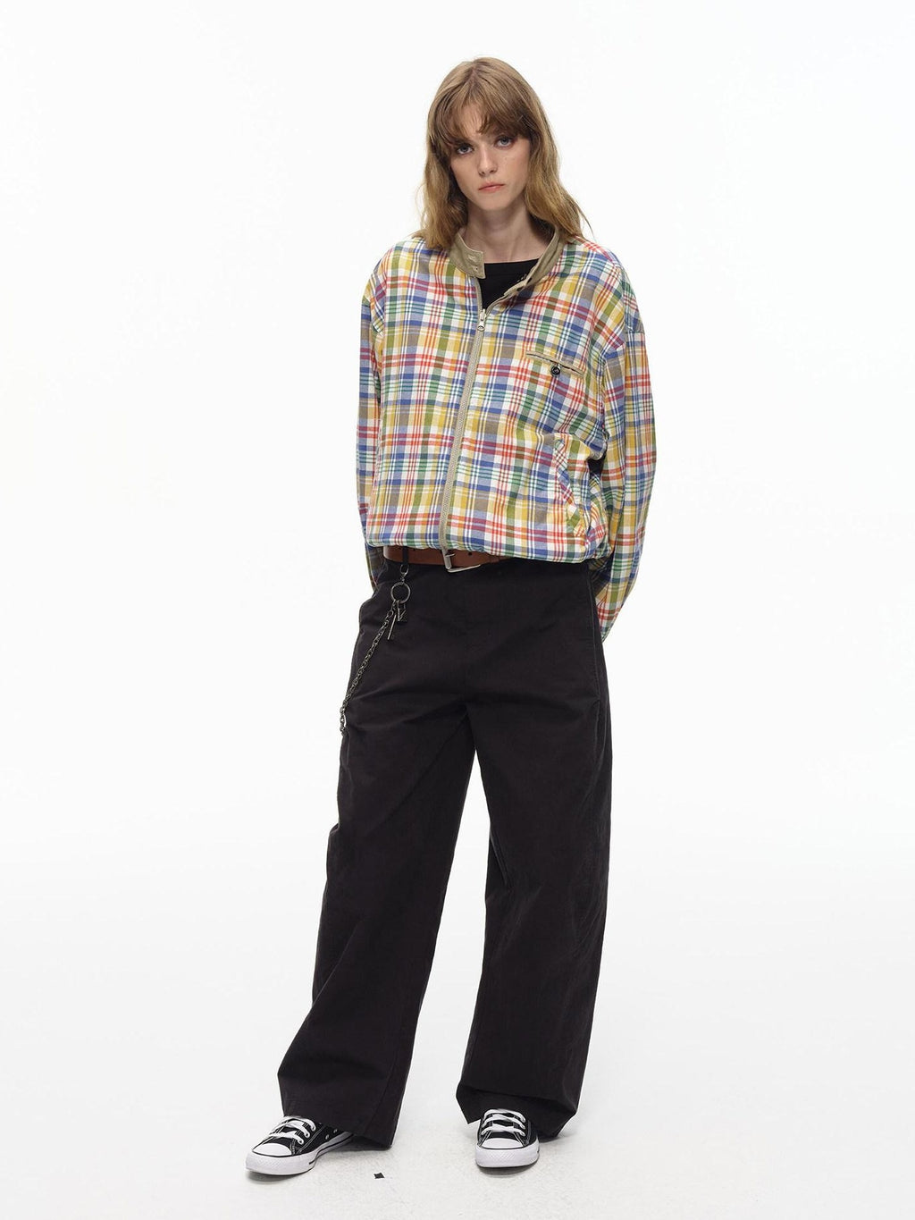 Country Moment Micro Stretch Low Rise Loose Fit Black Cotton Non Deforming Straight Pants