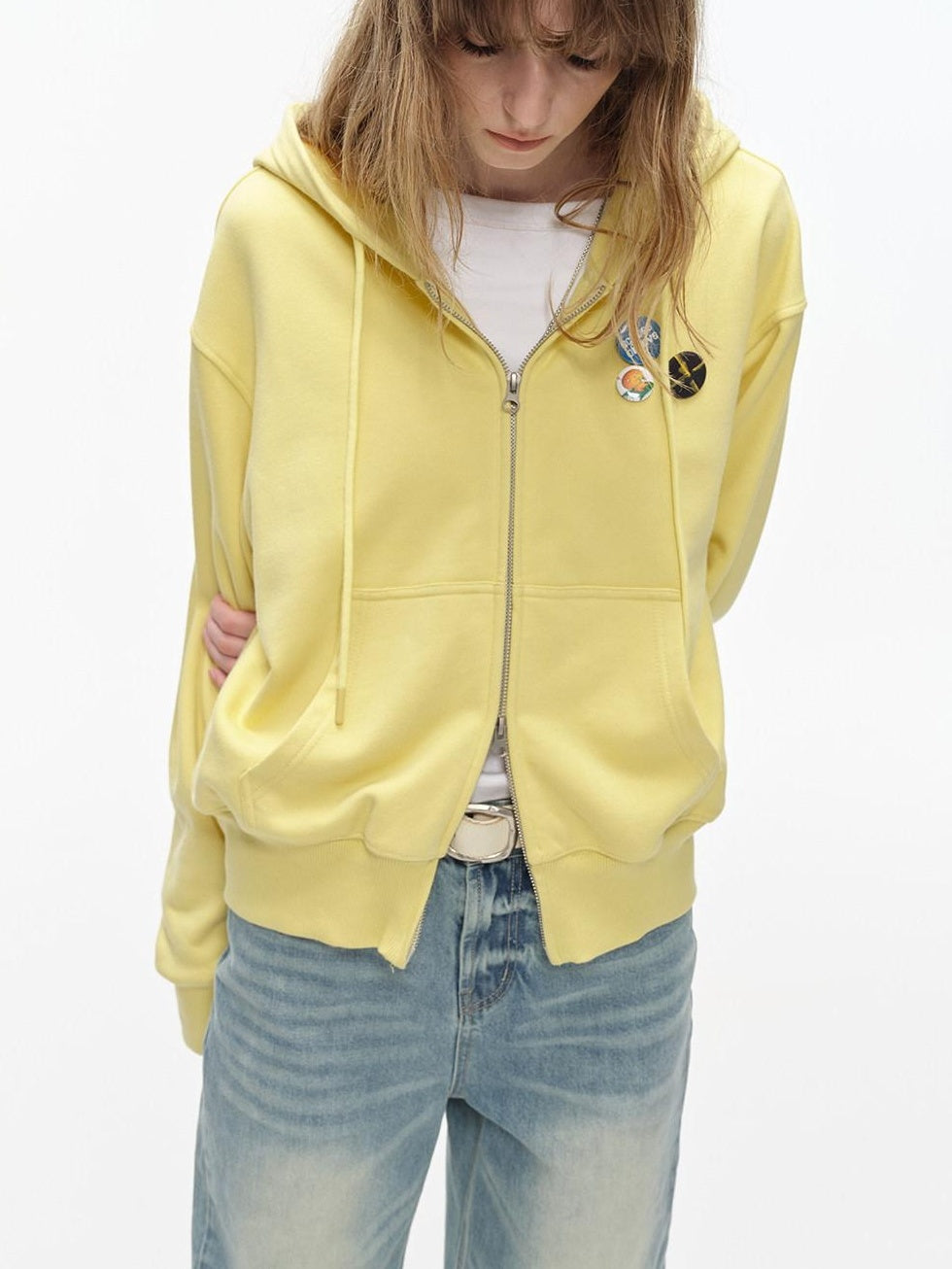 Country Moment Cozy Midweight Zip Front Oversized American Style Unisex Cotton Blend Hoodie