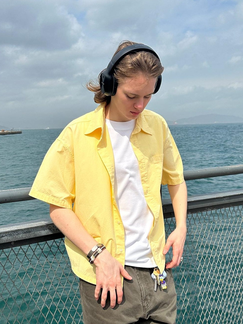 Country Moment Breathable 100% Cotton Square Neck Loose Fit Unisex Casual Short Sleeve Shirts