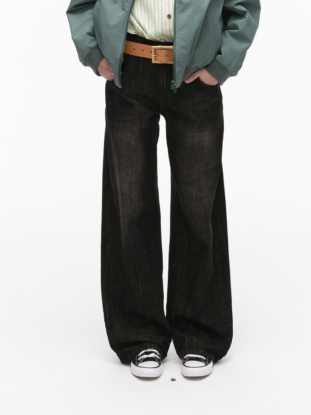 Country Moment Gradient Wash Vintage Low Rise Loose Fit Casual Cotton Youth Straight Leg Jeans
