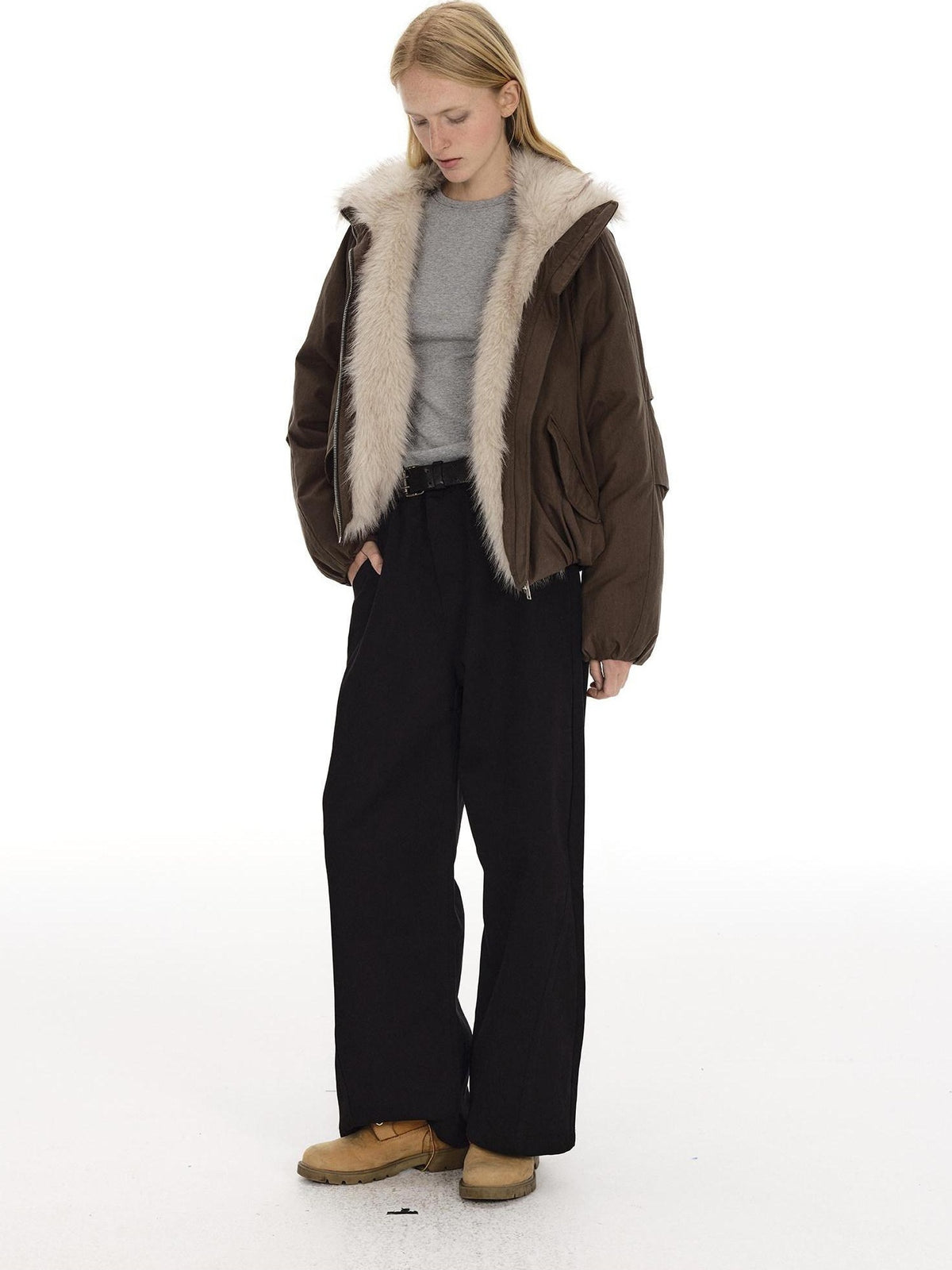 Country Moment Comfortable Cotton Mid Rise Loose Fit Zipper Casual Men Daily Straight Pants