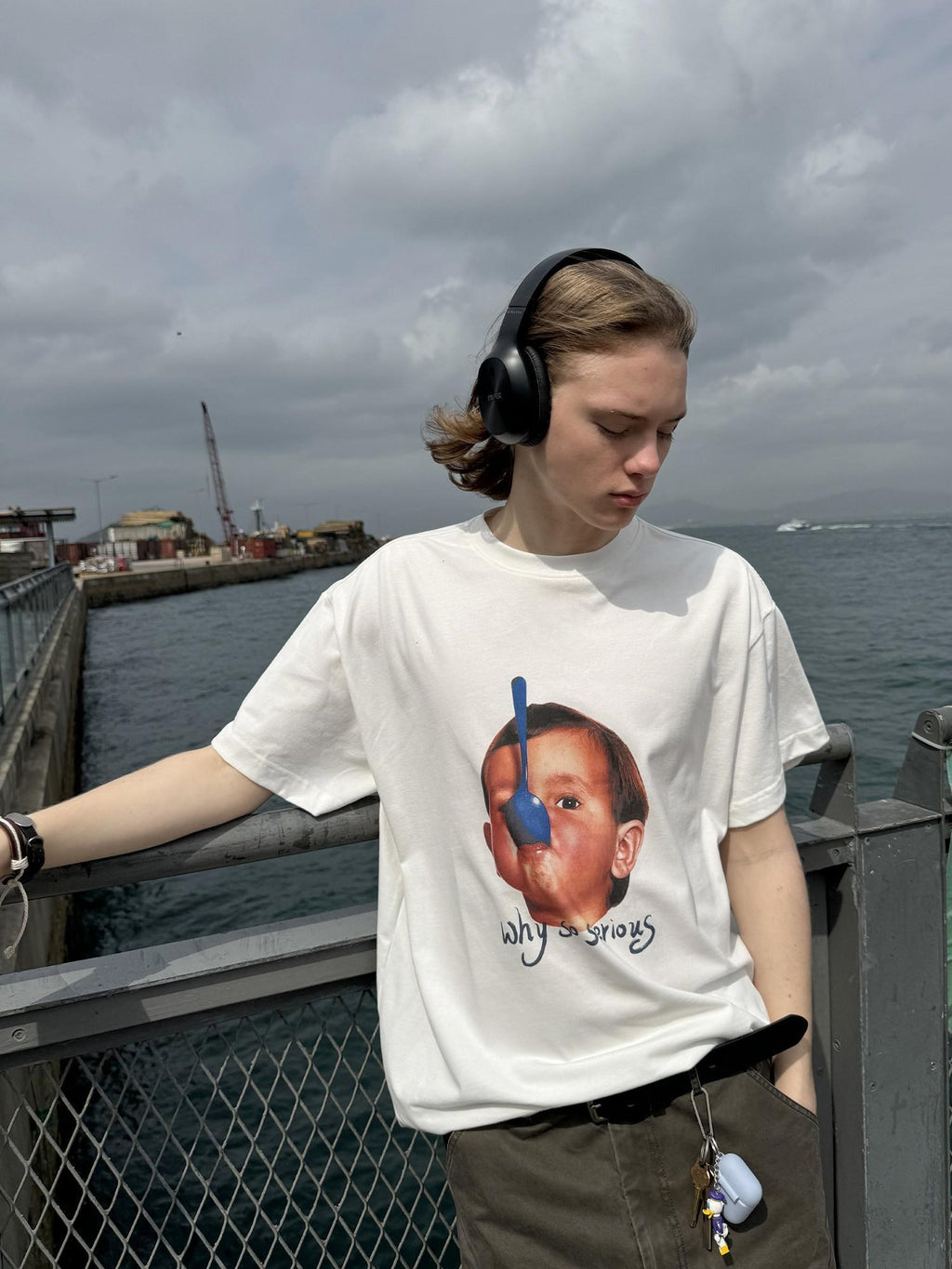 Country Moment 100% Cotton Oversized Crewneck Character Print Teen White Short Sleeve T-Shirts