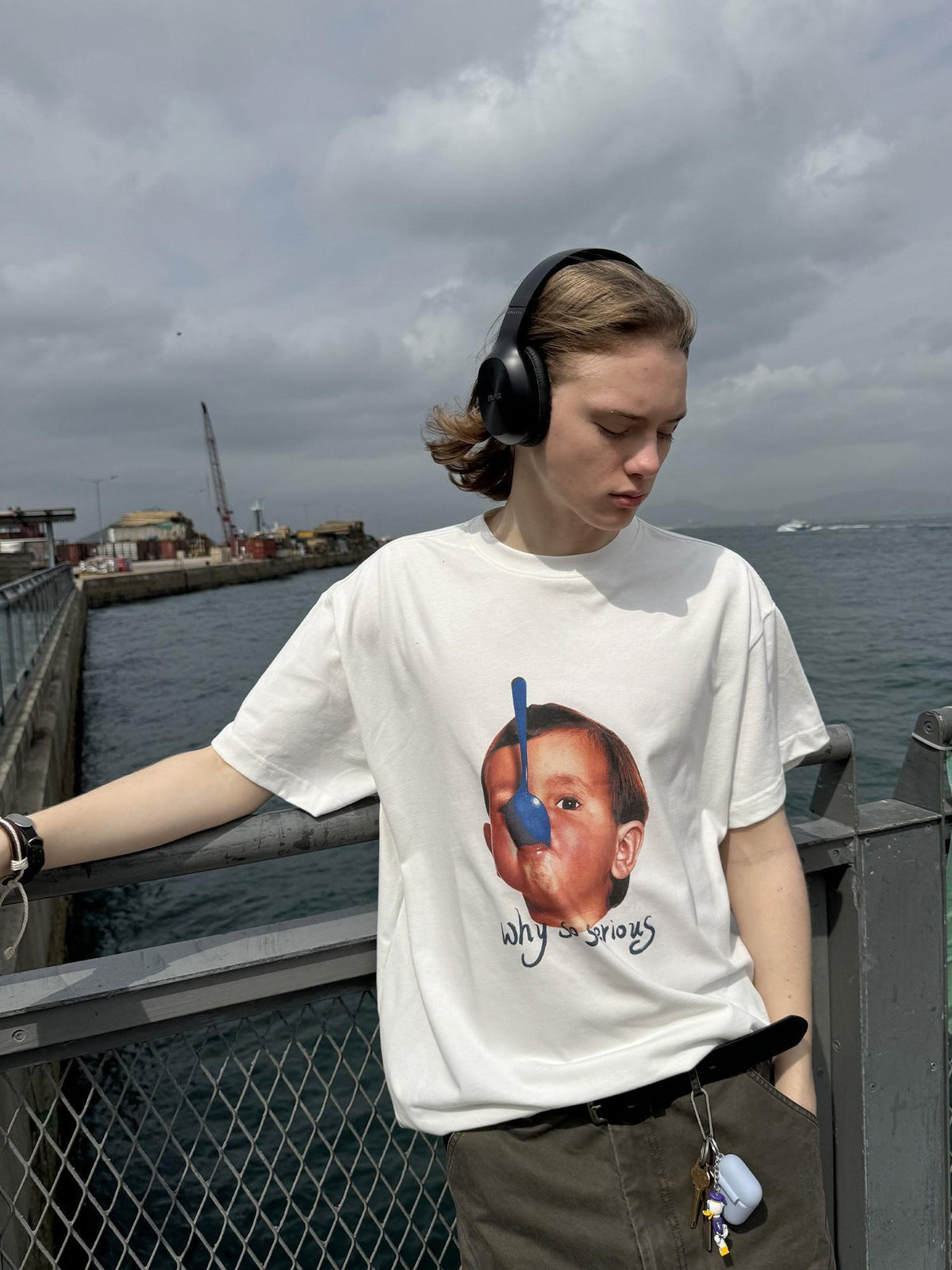 Country Moment 100% Cotton Oversized Crewneck Character Print Teen White Short Sleeve T-Shirts