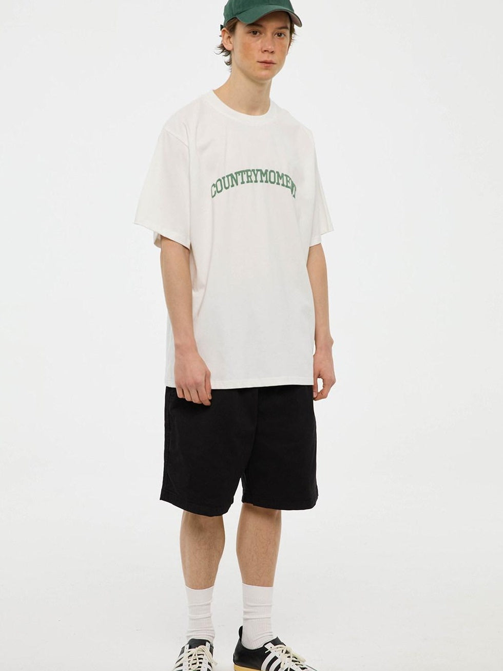 Country Moment Pure Cotton Japanese Loose Fit Crew Neck Letter Logo Print Short Sleeve T-Shirts