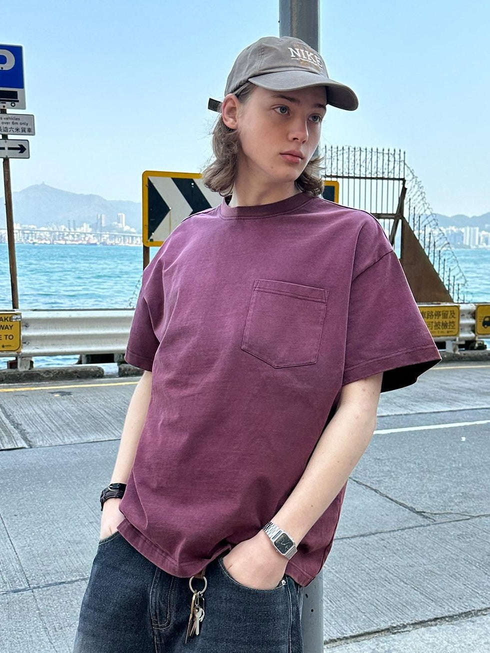 Country Moment Washed 100% Cotton Loose Fit Crew Neck Teen Casual Solid Short Sleeve T-Shirts