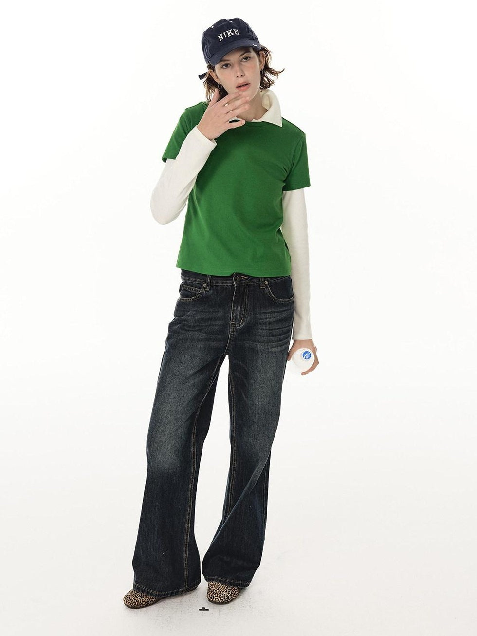 Country Moment Soft Cotton Blend Mid Rise Micro Flare Casual Deep Indigo Straight Leg Jeans