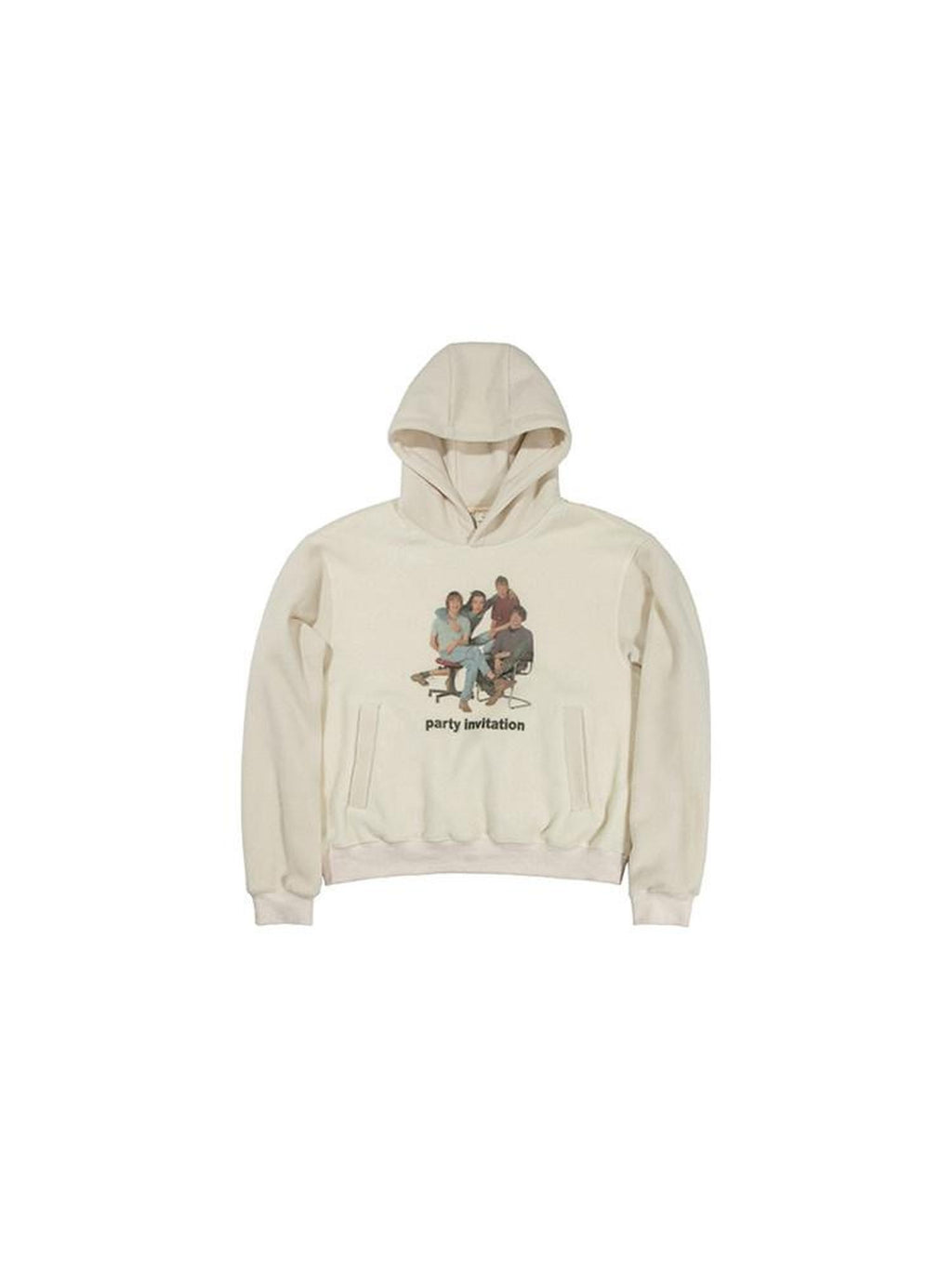 Country Moment Beige Character Print Oversized Cropped Pullover Teen Casual Hoodie