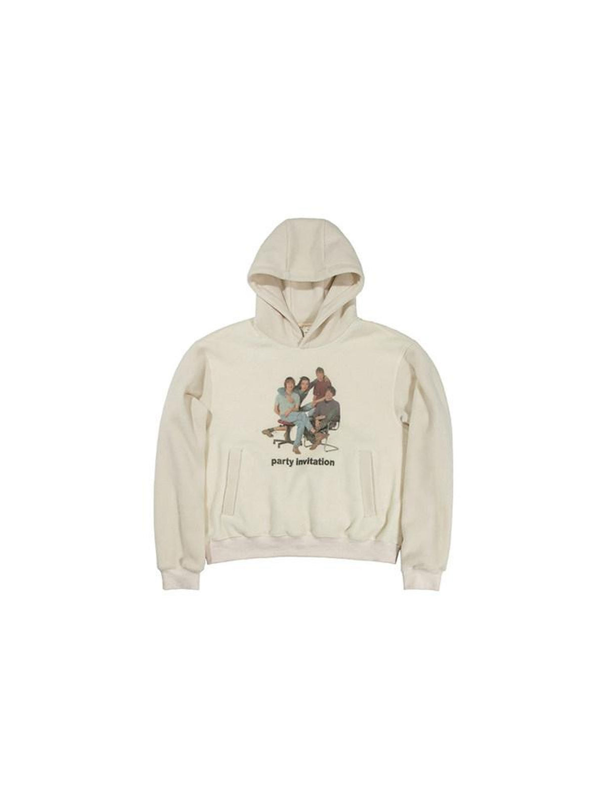 Country Moment Beige Character Print Oversized Cropped Pullover Teen Casual Hoodie