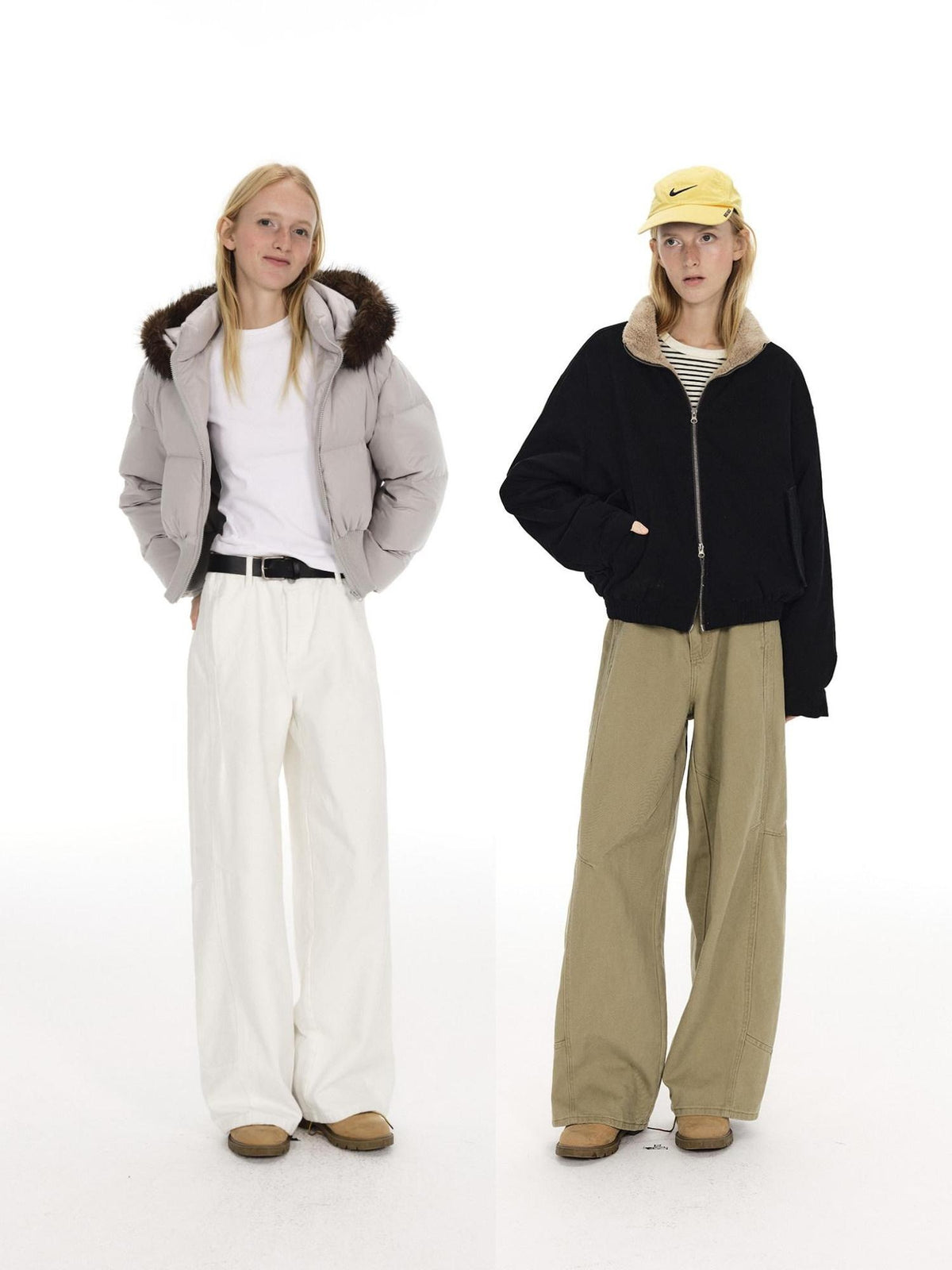 Country Moment Breathable Cotton Mid Waist Patchwork 3D Tailored Casual Khaki Wide Leg Pants