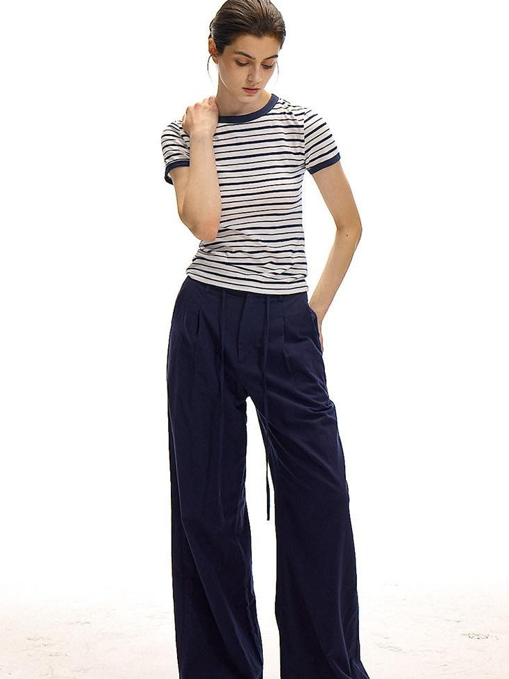 Country Moment Moisture Wicking Bamboo Cotton Slim Fit Striped Men Short Sleeve T-Shirts