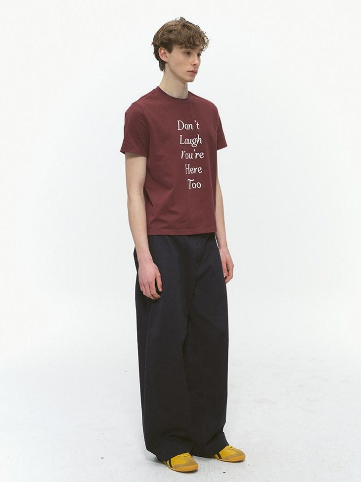 Country Moment 100% Cotton Relaxed Printed Crewneck Wine Red Graphic Short Sleeve T-Shirts