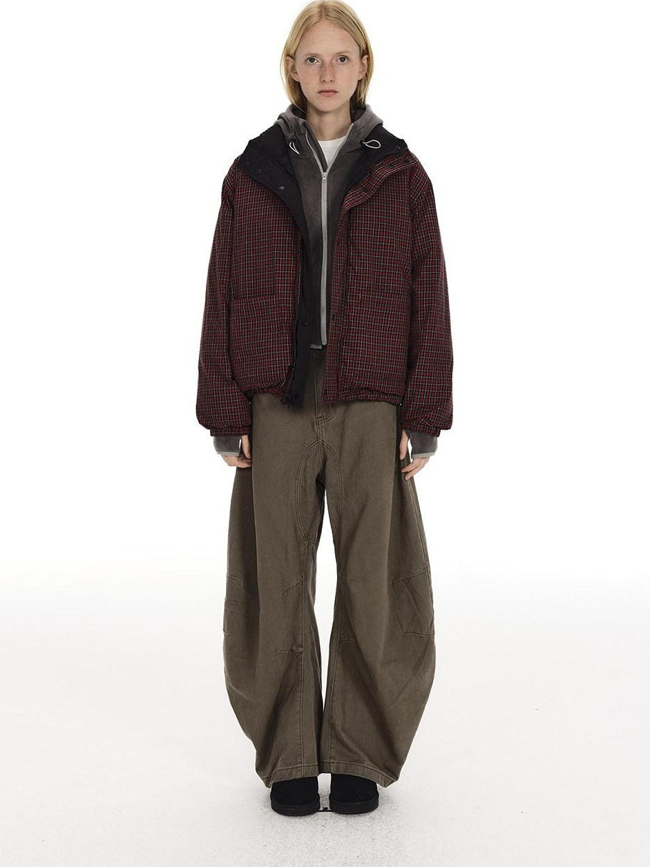 Country Moment Breathable Cotton Sculpted Mid Rise Casual Loose Black Brown Wide Leg Pants