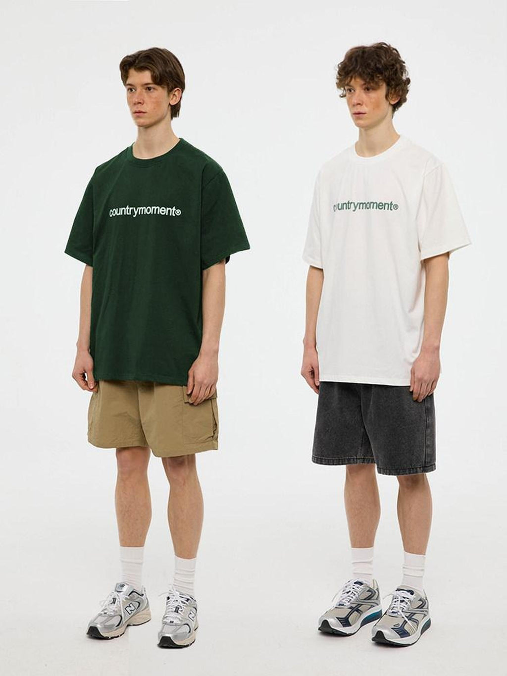 Country Moment Breathable 100% Cotton Relaxed Fit Logo Print Unisex Round Neck Short Sleeve T-Shirts