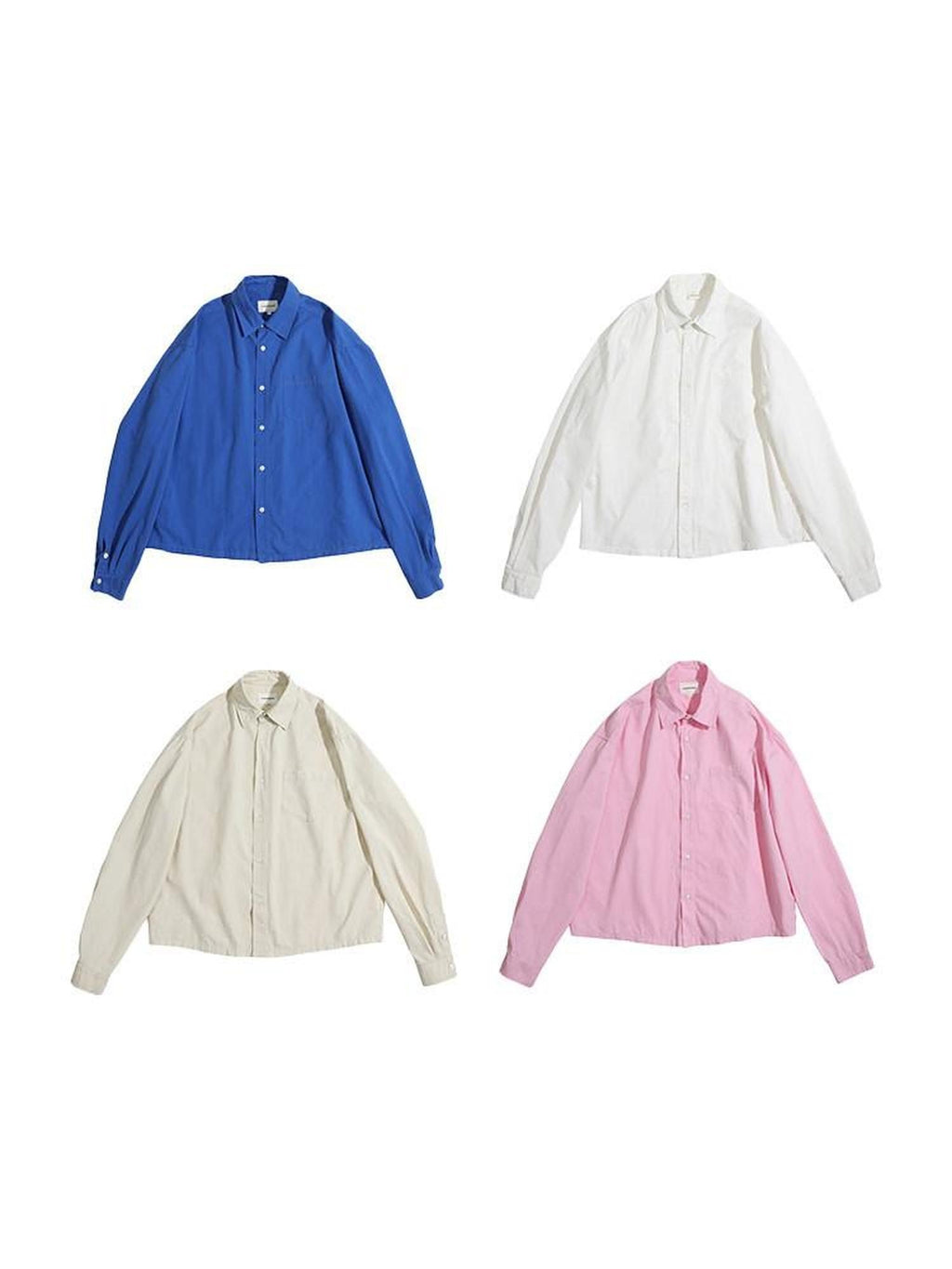 Country Moment Breathable Combed Cotton Loose Pocket Square Collar Long Sleeve Unisex Shirts
