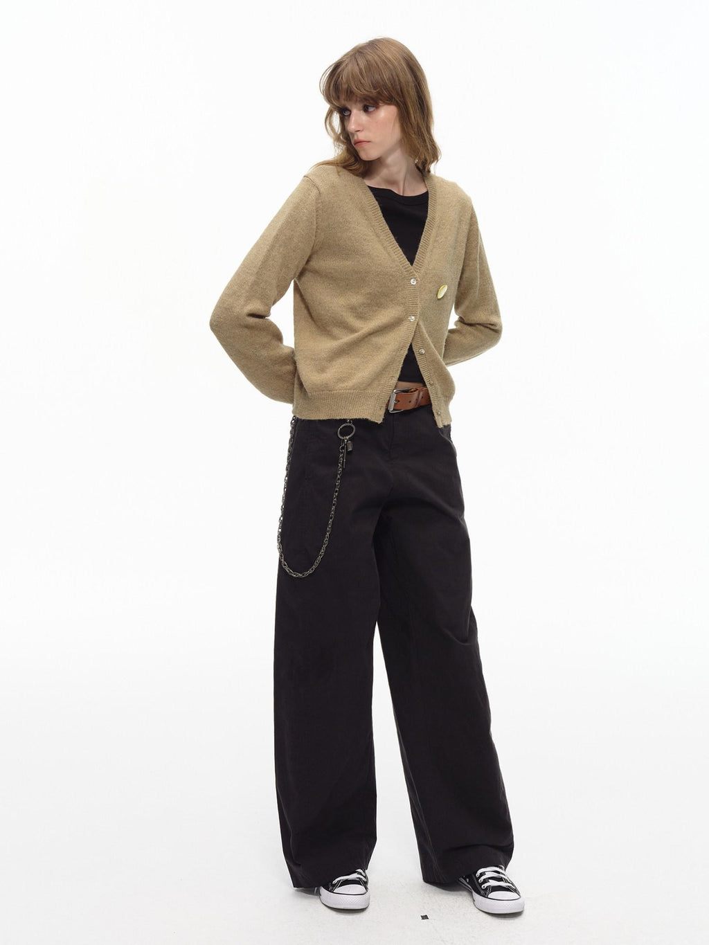 Country Moment Soft Wool Blend Slim Fit American V-neck Short Button Knit Women Cardigans