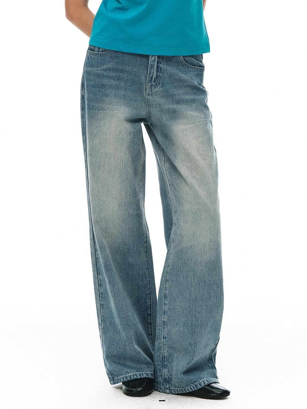 Country Moment Soft Breathable Mid Rise Washed Denim Relaxed Unisex Straight Leg Jeans