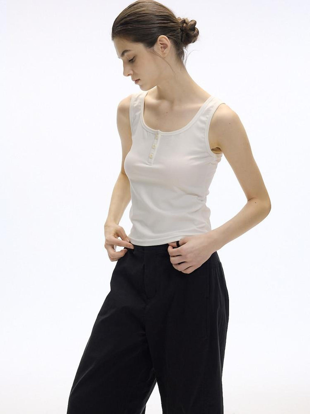 Country Moment Ribbed Moisture Wicking Slim Halter Cotton Stretch Women Casual Tank Tops