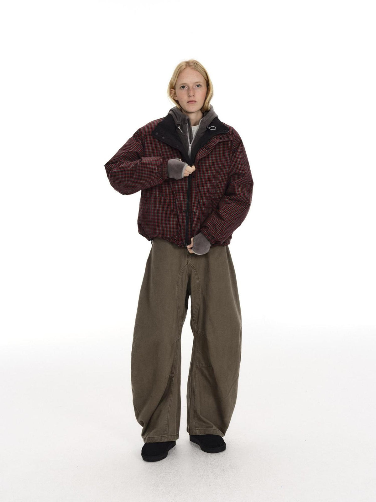 Country Moment Breathable Cotton Sculpted Mid Rise Casual Loose Black Brown Wide Leg Pants